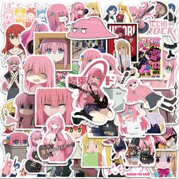 Kinderspeelgoedstickers 1050 stuks Anime Bocchi the Rock Pink Girl Sticker Motorfiets Auto Fles Telefoon Bagage Gitaar Skateboard Laptop Graffiti Stickers 230608