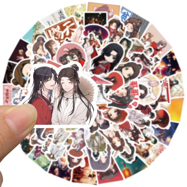 Pegatinas de juguete para niños 10655055 piezas Anime Tian Guan Ci Fu Hua Cheng Xie Lian Cosplay Heaven Officials Blessing Cute Sticker para monopatín 230613