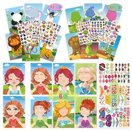 Enfants Jouet Autocollants 108 pcs Faire Un Visage DIY Animal Jigsaw Drôle Puzzle Jeux Cadeau Creative Bébé Jouets 230628