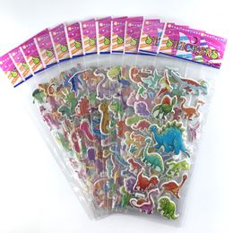 Kinderen Speelgoed Stickers 12 SheetsSet 3D Dinosaurus voor Speelgoed Thuis Muur Decor Cartoon Sticker Scrapbooking Jongens Notebook Dagboek Label 230613