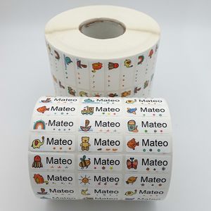 Stickers voor kinderspeelgoed 120 stuks Naamlabel Sticker Aangepaste waterdichte sticker Kinderen School Briefpapier Waterfles Potlood Kawai Naamlabel voor kinderen