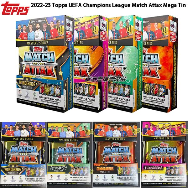 Pegatinas de juguete para niños 23 Topps League Match Attax Mega Tin Colección oficial de fútbol Sports Stars Mbappe Signature Cards 230714