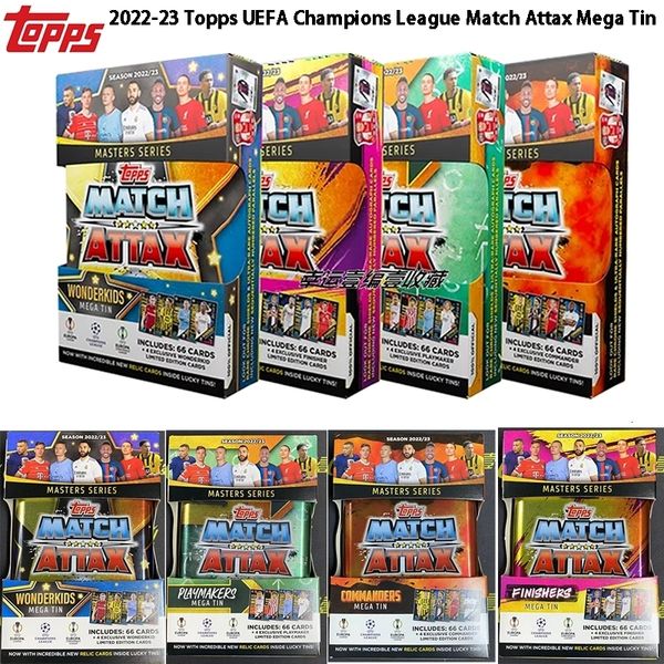 Pegatinas de juguete para niños 23 Topps League Match Attax Mega Tin Colección oficial de fútbol Sports Stars Mbappe Signature Cards 230213