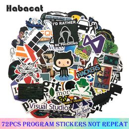 Kinderen Speelgoed Stickers 235072PcsPack Programmering Graffiti Hacker Bitcoin Java C Voor Bagage Skateboard Laptop Motorfiets Papeleria speelgoed 230613