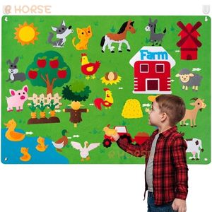 Speelgoedstickers voor kinderen 38 stcs/set boerderijdieren vilt story bord boerderij verhalenboek muur hangende decor vroege leren interactieve speelkit voor kinderen 220924