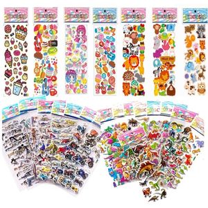 Enfants Jouet Autocollants 3D 40 Feuilles Différentes Puffy En Vrac pour Fille Garçon Cadeau Scrapbooking Animaux Bande Dessinée Éducation Précoce DIY Jouets 221125