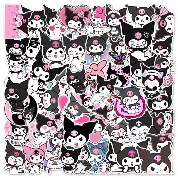 Pegatinas de juguete para niños 50 Cute Cartoon Kuromi Notebook Skateboard Maleta Water Cup Doodle Pegatinas decorativas Regalos de vacaciones para niños 230608