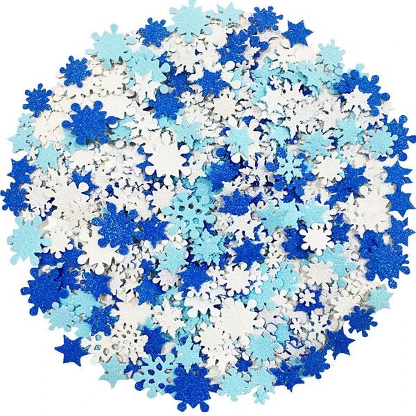 Autocollants de jouets pour enfants 500 pcs/paquet autocollants auto-adhésifs de flocon de neige d'hiver en mousse scintillante pour la décoration murale de Noël pour les cadeaux de l'année à la maison 231122