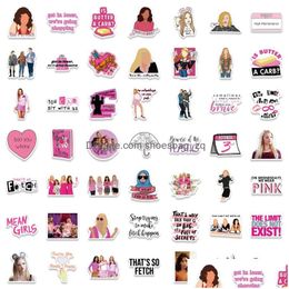 Kinderspeelgoedstickers 50 stks Amerikaanse klassieke films Mean Girls Cute Pink Iti Skateboard Car Motorcycle Bicycle Sticker Sticker Decals Drop Lever DHPSS