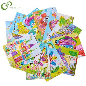 Enfants Jouet Autocollants 6pcs DIY Jouets Faits À La Main Mosaïque Autocollant Arts et Artisanat Kits Mosaïques Collantes pour Les Tout-Petits Activités Amusantes Enfants Cadeaux 230613