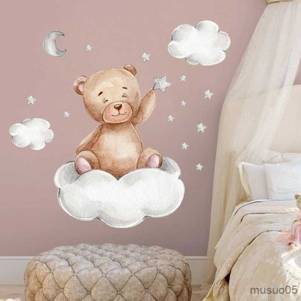 Autocollants de jouets pour enfants dessin animé Stickers muraux de nuage pour enfants pour enfants bébé garçons chambre chambre décor de chambre de chambre crèche peint peint