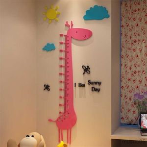 Speelgoedstickers voor kinderen schattige cartoon giraf muur sitcker stickers voor kinderkamer baby lengte chart muur sticker babykamer decoratie