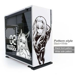 Autocollants jouets pour enfants Darling in the Franxx 02 Autocollants Anime pour ATX Mid PC Case Dessin animé Ordinateur Décoratif Autocollant Étanche Amovible Creux 231025