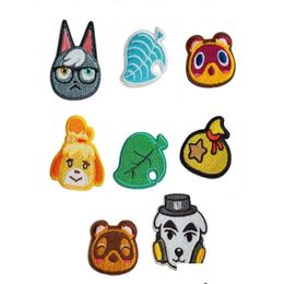 Pegatizas de juguete para niños DIY Animal Crossing Iron Uno para ropa Jaan Jueces Bordado Bordado Ropa Apliques Decoración de decoración Deliv Dhhhcu