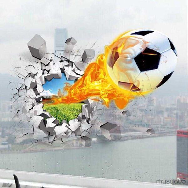 Autocollants de jouets pour enfants Football autocollants muraux cassés pour chambre d'enfants salon sport décoration murale stickers muraux décor à la maison stickers papier peint