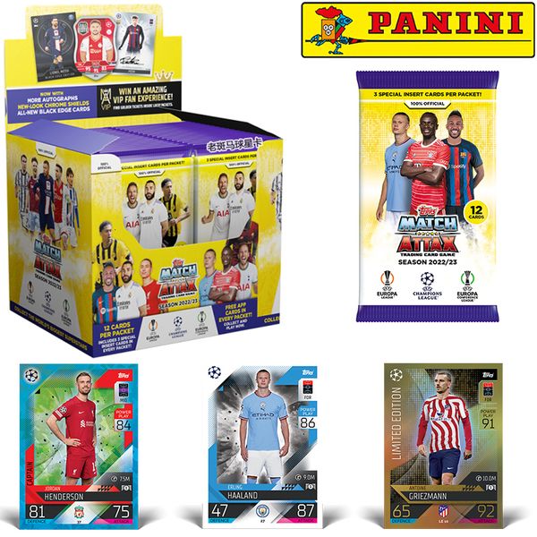 Pegatinas de juguete para niños Panini 23 Topps Match Attax Game Edition League Star Card Box Fans Colección Regalo 230714