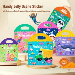 Adesivos de brinquedos infantis reutilizáveis, livro de adesivos, vários cenários, desenhos animados, quebra-cabeça diy, cognição educacional, brinquedos de aprendizagem para crianças de 2 a 6 anos, presente 231025