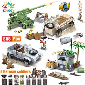 Jouets pour enfants 24 pièces/lot Mini figurines militaires blocs de construction ensemble WW2 réservoirs soldats arme accessoires armée pistolets briques pour garçons X0503