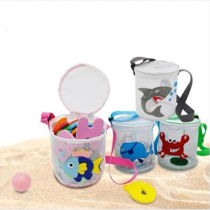 Kids Toys Beach Tassen 3D Animal Shell Toys Collecting Storage Bag Outdoor Mesh Bucket Tote draagbare organizer Splashing Sand Pouch BJ