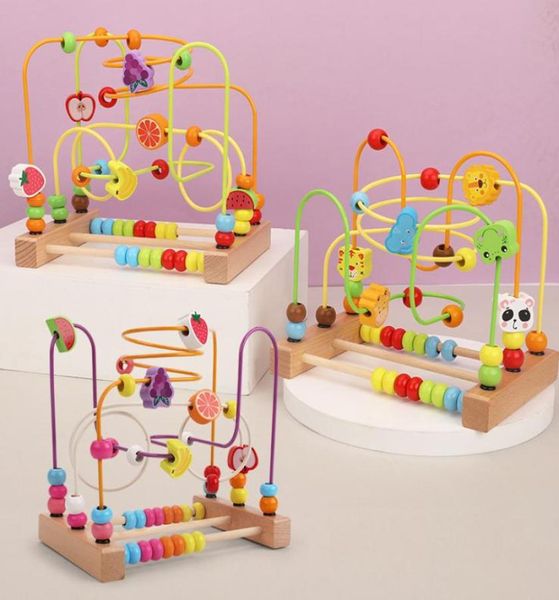 Jouets pour enfants Montessori labyrinthe en bois cercles autour de perles boulier mathématiques Puzzle apprentissage précoce jouets éducatifs pour enfants 2863923