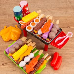 Kids Toys doen alsof speelgoed speelgoed mini -voedingssimulatie kookgerei koken bbq oven kit rollenspel game educatieve cadeau kinderen 240507