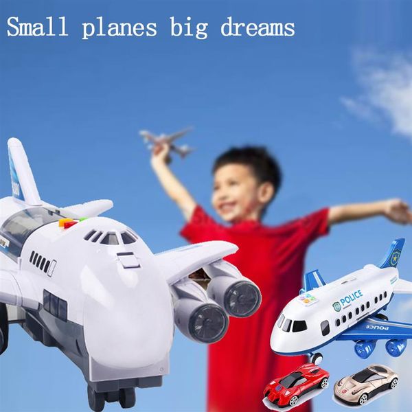 Juguetes para niños Pista de simulación Inercia Avión Música Stroy Light Plane Diecasts Vehículos de juguete Avión de pasajeros Coche de juguete Juguetes para niños Y200248R