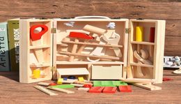 Conjunto de caja de herramientas para niños, simulación de madera, caja de carpintería, rompecabezas, destornillador, juego de herramientas, 7105571