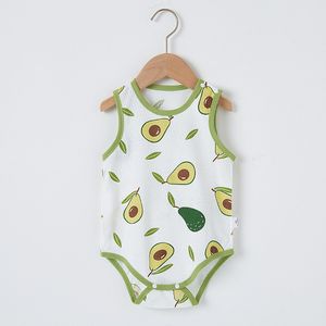 Kinderdriehoek romper korte mouwloze baby bodysuit pure katoenen wikkel bodem jas tanktop klimplant dunne pasgeboren kleding