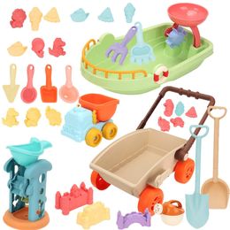 Kids Trolley Sand Play Beach Toy Sandbox Shelf Animal Moules ACCESSOIRES PLAQUES ACCESSOIRES SU SU SURDOOR PLAKE PLAK