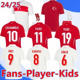 Kid Turkiye Soccer Jersey 2024 Euro Cup Turkey National Team Home Away Demiral Kokcu Yildiz Enes Calhanoglu Kit de chemises de football 888