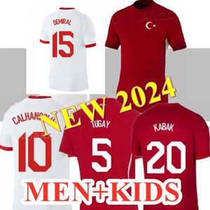 Kid Turkiye Soccer Jersey 2024 Euro Cup Turkey National Team Home Away Demiral Kokcu Yildiz Enes Calhanoglu Kit de chemises de football