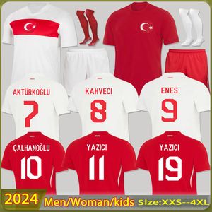 Kids Turkiye voetbaltrui 2024 Euro Cup Turkije Nationaal team Home Away Yildizdemiral Kokcu Enes Calhanoglu Football Shirts Kit