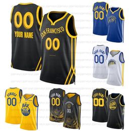 Kinderen Vintage Stephen Curry Klay Thompson basketbalshirts Draymond groen Andrew Wiggins Poole Warriores 2024 2023 City Shirt editie blauw zwart Jersey 30 11 23