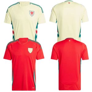 Kids Wales Johnson Soccer Jersey 2024 Cymru National Team Men Home Away Football Shirts Kit Full Set Uniforme Brooks Williams Davies Brooks Wilson Ampaduhh1