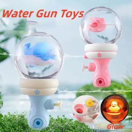 Kinderwapens Glow Toy Hippo Pig Bath Summer Toys For Boys Girls Outdoor Beach Pool Toys Birthday Cadeau 240514