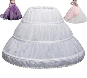 Kidding Wedding Caskirt Girl Children Petticoat 3 Hoops One Layer Kids Crinoline Lace Trim Flower Girl Dress52961686396279