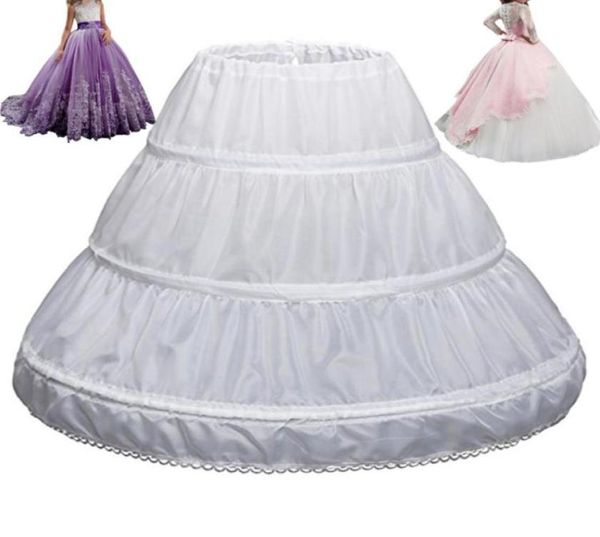 Kidding Wedding Caskirt Girl Children Petticoat 3 Hoops One Layer Kids Crinoline Lace Trim Flower Girl Dress52961686396279