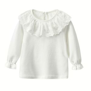 Enfants Chemises Blanches Pour Bébé Fille À Manches Longues À Volants Poupée Col Filles Blouses Automne Enfants École Vêtements Toddler Mignon Tops 210306