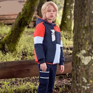 Abrigos de invierno para niños de longitud media para niños con capucha en contraste chaqueta de plumón para niños y niñas chaquetas de retazos ropa de lujo para niños CSD2311205