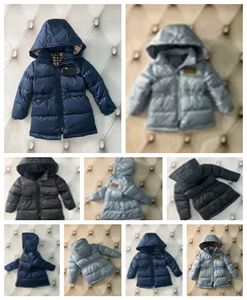 Veste d'hiver pour enfants vêtements de marque puffer duvet de canard blanc manteaux matelassés filles chaudes garçons vestes à capuche enfants coupe-vent manteau à capuche doublure à carreaux vêtements de bébé