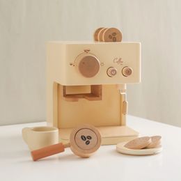 Houten Montessori-speelgoedset voor kinderen Koffiezetapparaat Keukenspeelgoed Kinderen Cosplay Speelhuis Educatief speelgoed Geschenken 240229