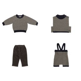 Kids Wool Sweaters 2023 Nieuwe Winter Bene Baby Baby Boys Girls Cute Stripe Knit Sweater Outderse Tops Clothing L2405 L2405