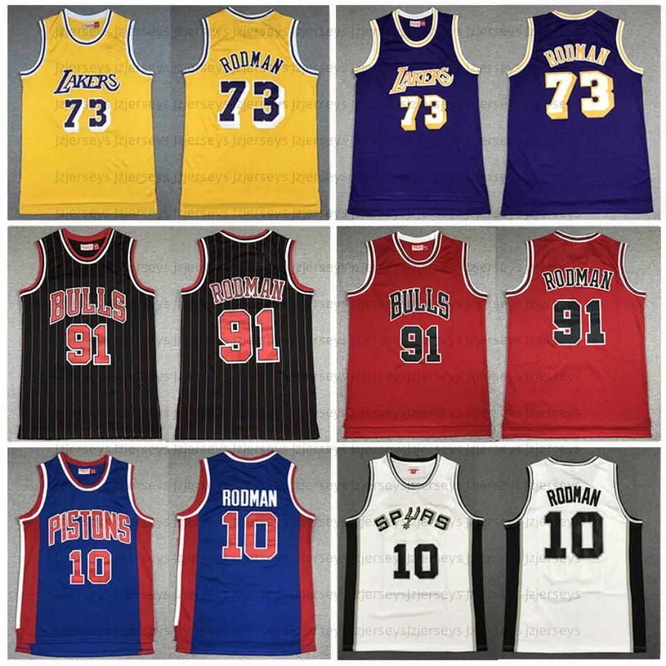 Kids Gençlik Dennis Rodman Retro Basketbol Formaları Cuztomize Mitchell Ness Jersey Vintage Erkekler Mesh Jersey Erkekler