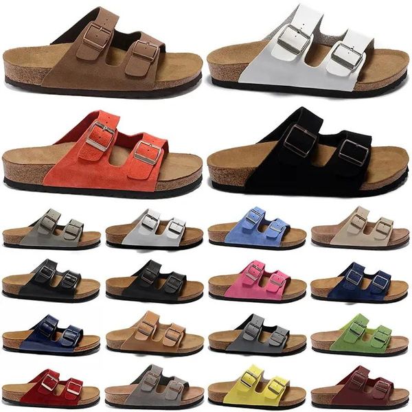 Zapatillas de moda Sandalias de diseño para mujeres para hombres zapatos mocasines casuales zapatos de playa al aire libre toboganes planos con hebilla unisex cuero genuino