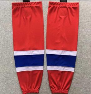 Chaussettes de hockey sur glace pour enfants et jeunes hommes, chaussettes d'entraînement, 100 polyester, équipement de hockey, rouge9722850