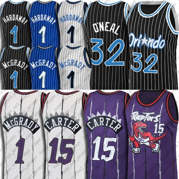 Enfants Jeunes Vince Carter Tracy Mcgrady 15 1 Maillot de basket-ball rétro classique Hommes Shaquille ONeal Anfernee Hardaway Tracy McGrady zxcv4