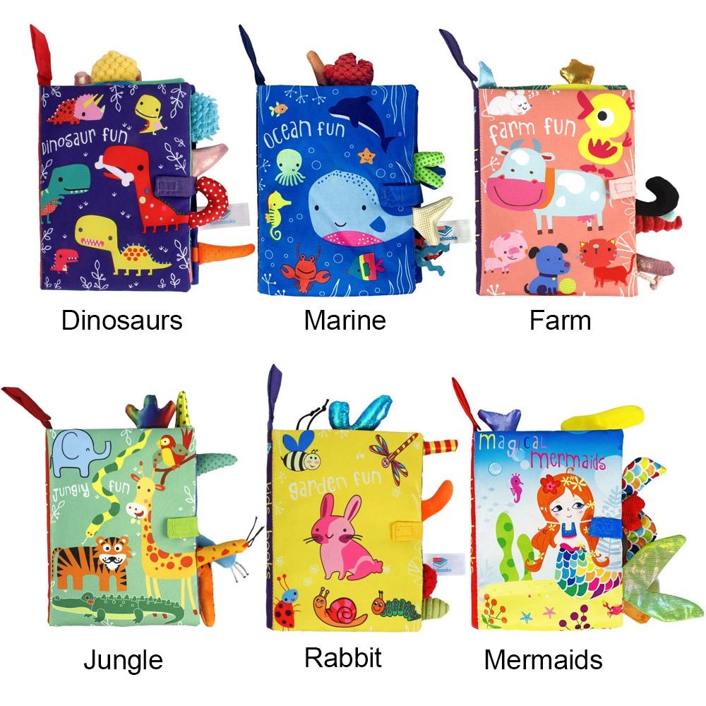 Kidbooks Baby Early uczenie się łzawią tylną tkaninę Książka rodzic-dziecko interaktywne papierowe puzzle