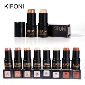 Marca KIFONI, 8 colores, resaltador de contorno 3D para cara, barra bronceadora, lápiz de maquillaje brillante, corrector para resaltar la piel, cosmético