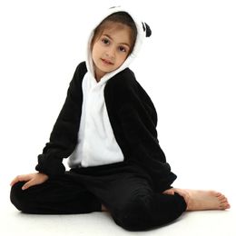 Kigurumi voor meisjes jongens panda dier pyjama's eenhoorn slaapkleding kinderen naaien jumpsuits voor kinderen winter flanel warme onesies 240507