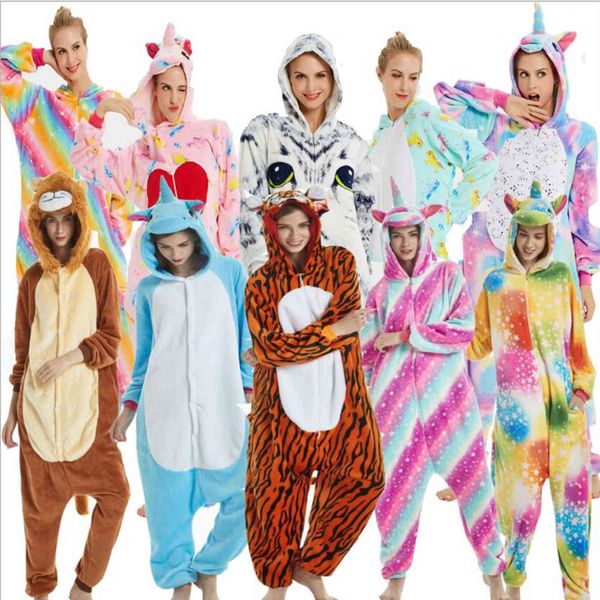 Kigurumi para niños adultos Onesie pijamas de mujer Animal Cosplay ropa de dormir de una pieza niño niña mono unicornio